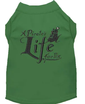 A Pirate's Life Embroidered Dog Shirt Green Sm (10)