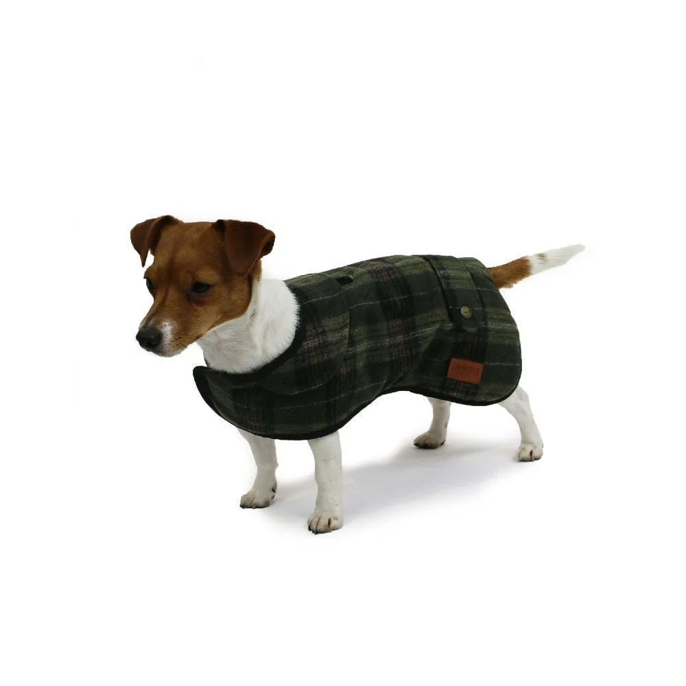 Ancol Heritage 30cm Green Check Dog Coat - Small