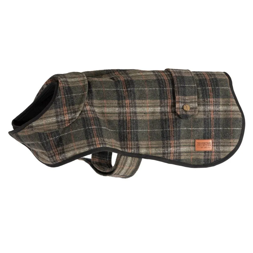 Ancol Heritage 30cm Green Check Dog Coat - Small