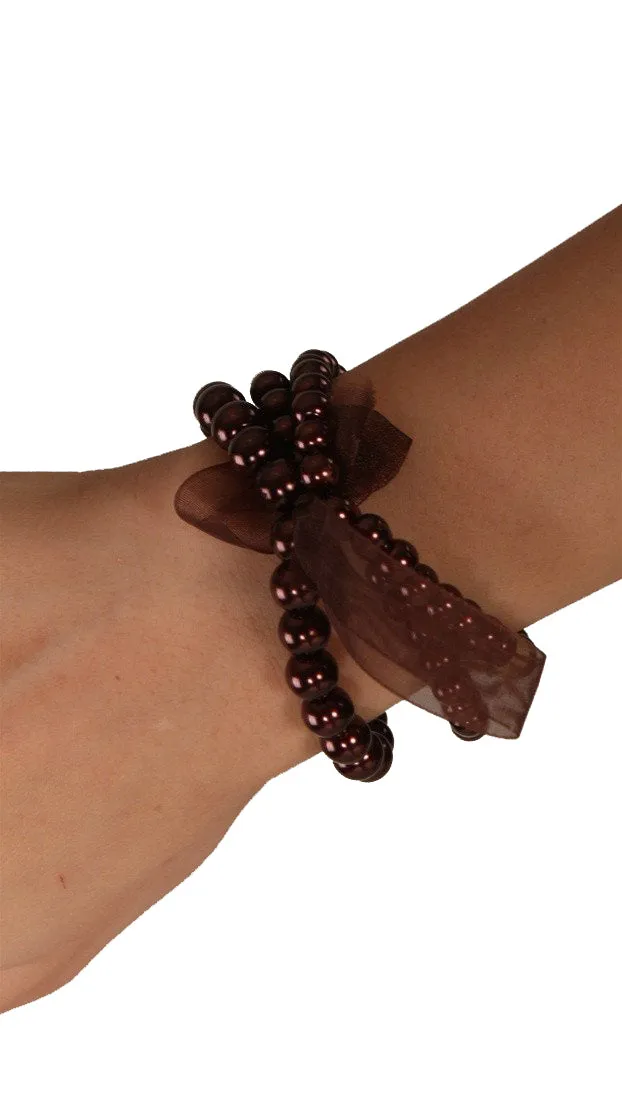 Apparel Addiction Bead Bracelet Brown