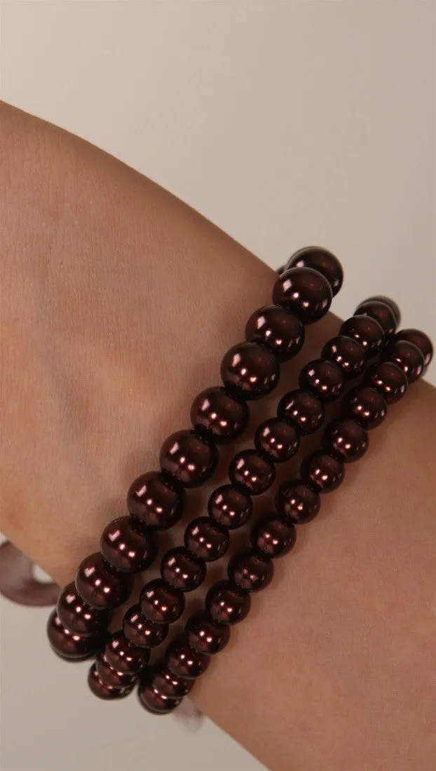 Apparel Addiction Bead Bracelet Brown