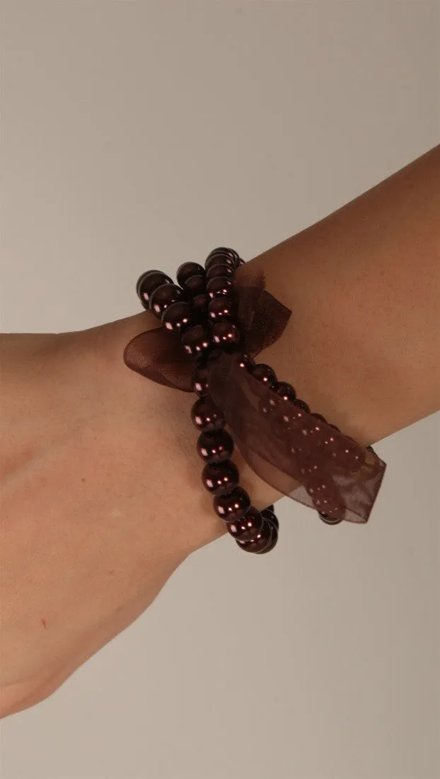 Apparel Addiction Bead Bracelet Brown