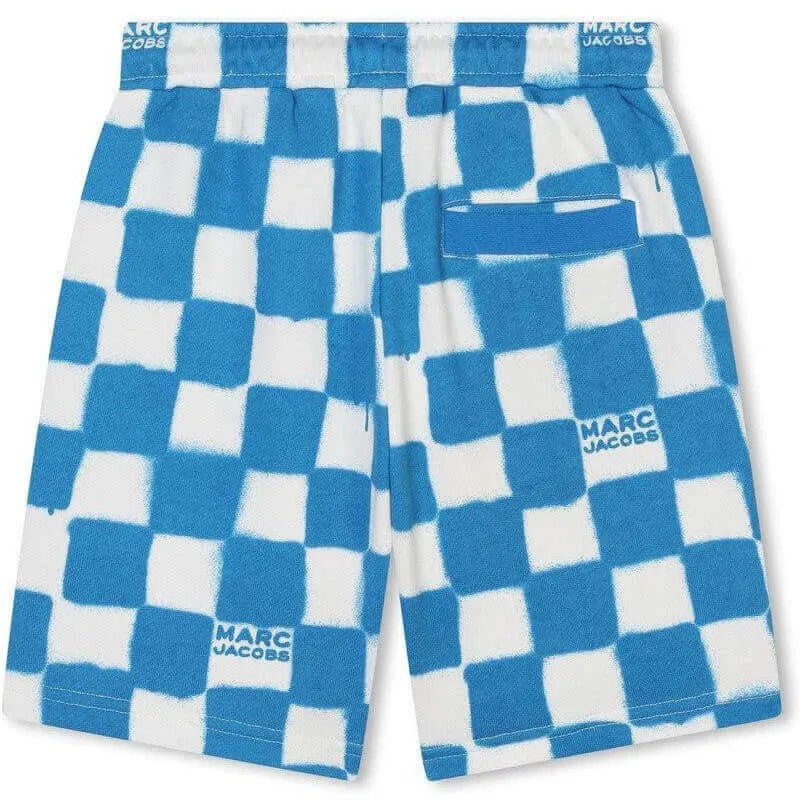 Boys Blue & White Checked Shorts