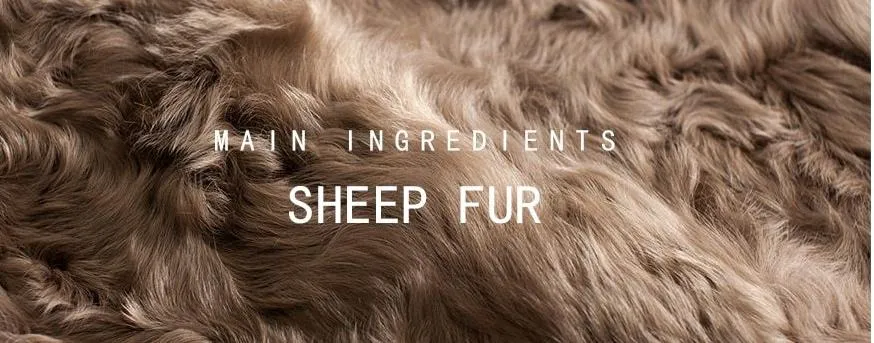 Brown Real Sheep Fur Turn-down Collar Coats