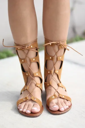 Camel Gladiator Sandals