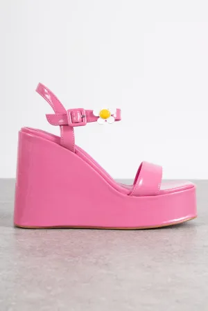 Daisy Street Wedge Sandals in Pink