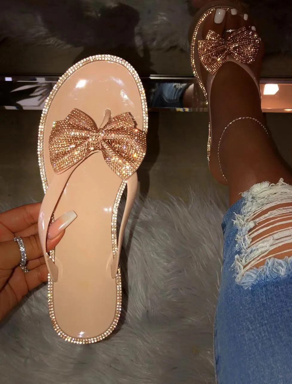 Diamond flat sandals