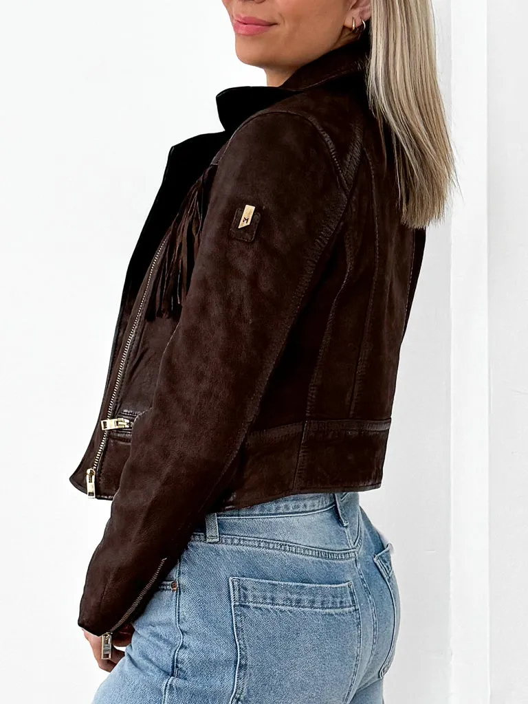 Fanny Leather Jacket- Brown