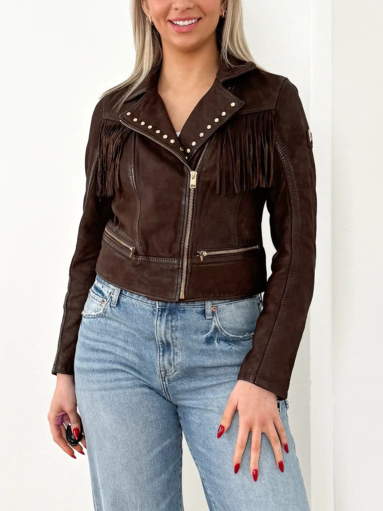 Fanny Leather Jacket- Brown