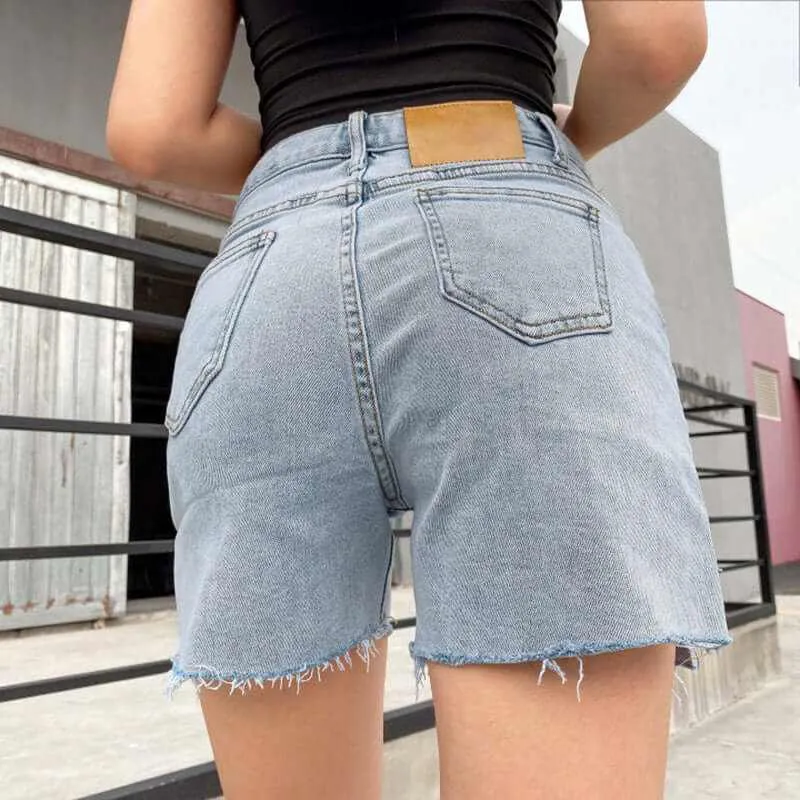 Glow Chic's High-Waist Side Split Slimming Denim Shorts