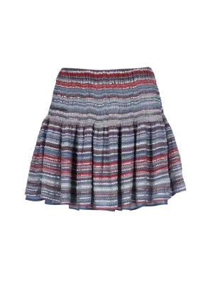 horizontal-stripe silk-blend mini skirt