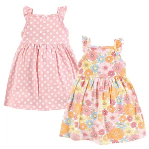 Hudson Baby Cotton Dresses, Peace Love And Flowers