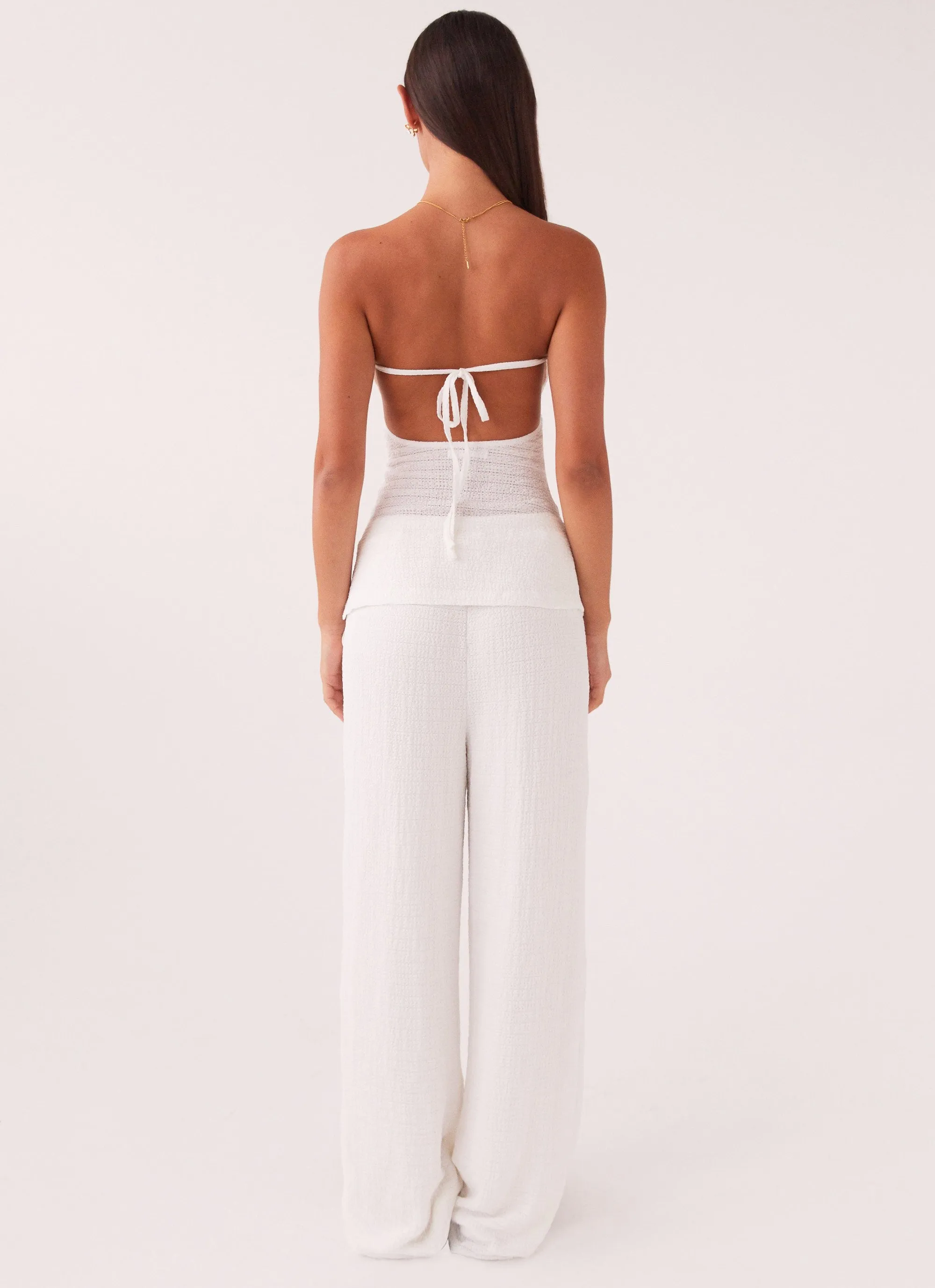 Jadey Waffle Pants - White