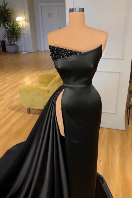 kamahe Amazing Long Black Sleeveless Graduation Dresses Prom Dresses With Split Online