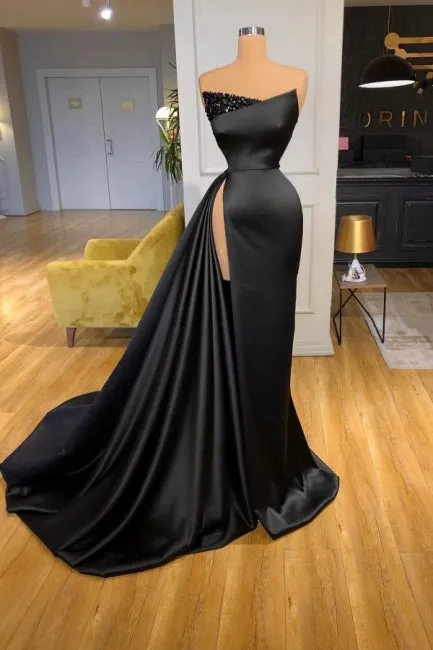 kamahe Amazing Long Black Sleeveless Graduation Dresses Prom Dresses With Split Online