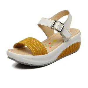 Leather sandals flat heel flat heel