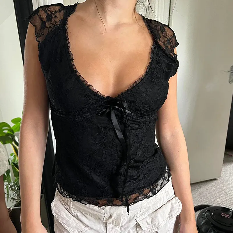 Ruwayda V-Neck Lace Top