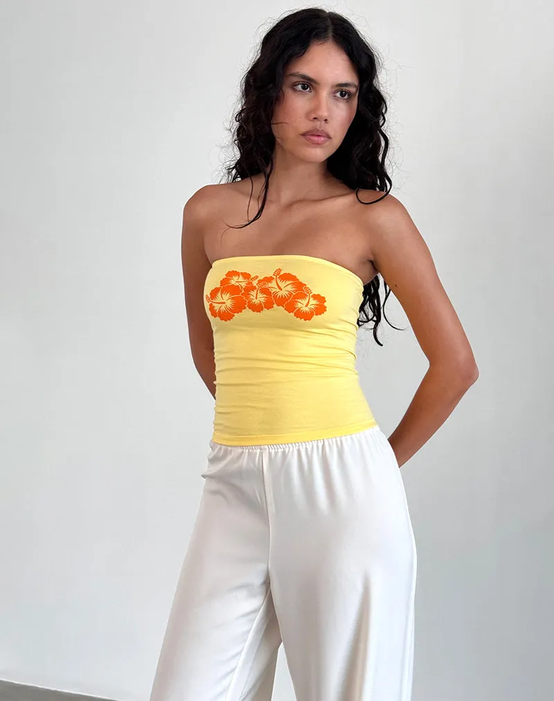 Shaelo Bandeau Top in Lemonade Orange Hisbiscus