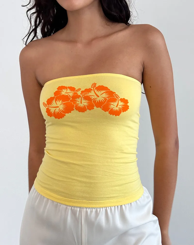 Shaelo Bandeau Top in Lemonade Orange Hisbiscus