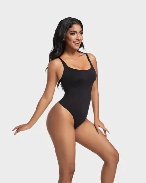 SheCurve®Seamless Sculpt Sleeveless Scoop Neck Thong Bodysuit