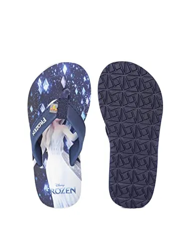 toothless Disney Frozen Kids Girls Navy Flip-Flops(FZPGFF4196-10-11Y)