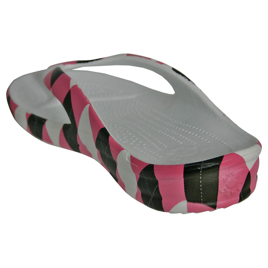 Women's Loudmouth Flip Flops - Pink and Black Tile