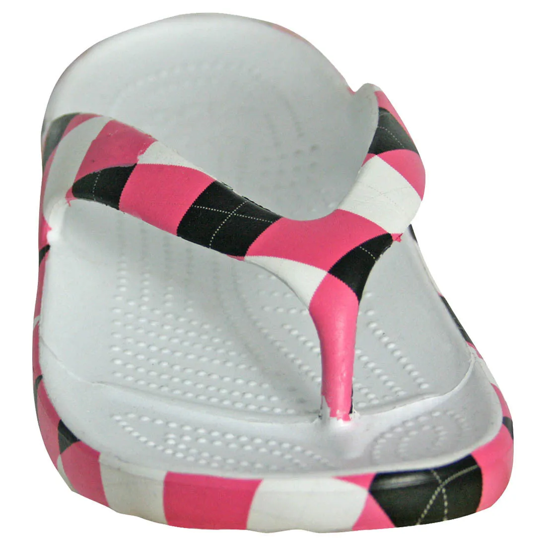 Women's Loudmouth Flip Flops - Pink and Black Tile